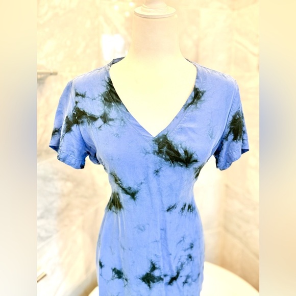 Anthropologie Cloth & Stone Womens Dress Small Liv Tie Front Mini Tie Dye - Picture 6 of 7